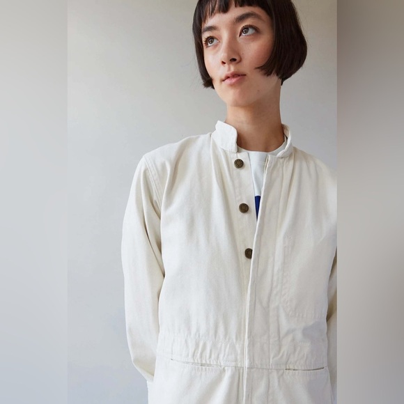 Caron Callahan / Fincher jumpsuit ivory cream denim flight suit large L - Picture 4 of 11